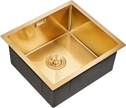 Milacio Мойка кухонная Denia 48 Steel золото брашированное – фотография-1