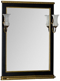 Aquanet Зеркало Валенса 70 черный краколет/золото (180292) – фотография-1