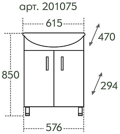 СанТа Мебель для ванной Сити Прима 60 L свет – фотография-8