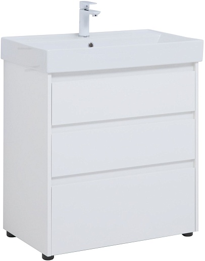 Aquanet Тумба под раковину Nova Lite 75 белая глянцевая – фото-1