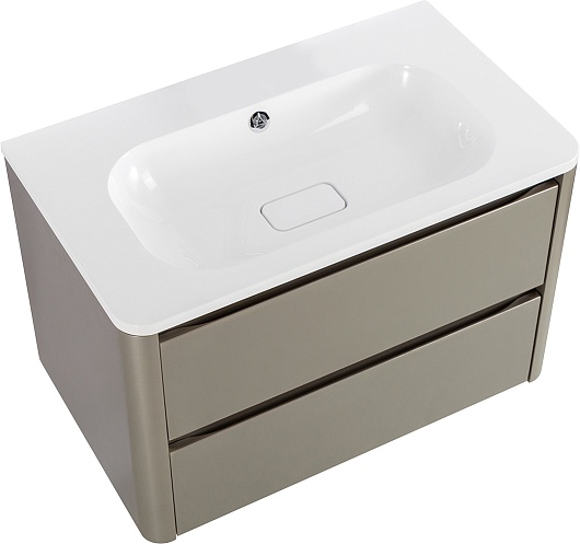Cezares Тумба с раковиной без отверстия под смеситель Relax 80 подвесная сатин – картинка-3