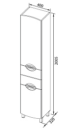 Aquanet Пенал для ванной "Асти 40" с б/к черный – фотография-4