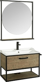 Акватон Мебель для ванной Лофт Фабрик 80 дуб кантри с раковиной Фабиа – фотография-1