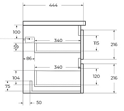 BelBagno Тумба под раковину Albano-Cer 60 подвесная Bianco Lucido – фотография-9
