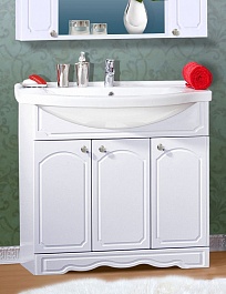 Бриклаер Тумба для умывальника Лючия 90 белая – фотография-1