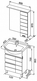 Aquanet Мебель для ванной "Доминика 55" черная (171326) – фотография-5