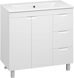 Misty Тумба под раковину Оптима 90 белая матовая – фотография-1
