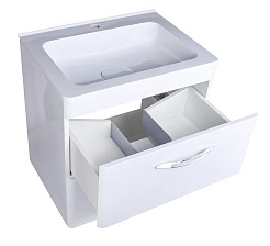 Style Line Тумба с раковиной Каре 60 подвесная Люкс Plus белая – фотография-4