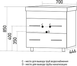 Mixline Тумба под раковину Сура 70 белая/графит – фотография-5