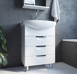 Mixline Тумба с раковиной Этьен 60 белая – фотография-3