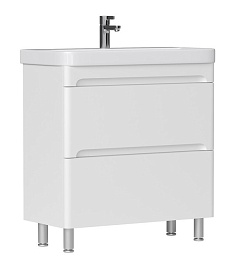 Equil Тумба под раковину Nice 80 2 ящика напольная белая – фотография-1