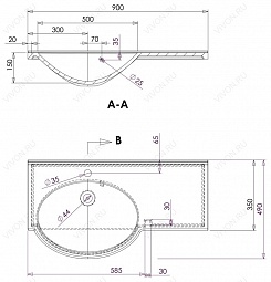 Aquanet Тумба с раковиной "Лайн 90" R – фотография-5