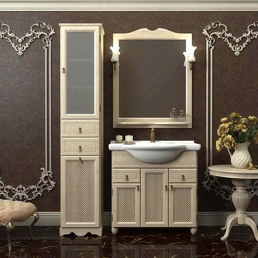 Opadiris Шкаф-пенал для ванной "Тибет 40" R светлое дерево – фотография-2