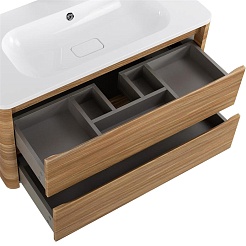 Cezares Тумба с раковиной без отверстия под смеситель Relax 100 подвесная дуб карамельный – фотография-7