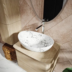 Teymi Накладная мебельная раковина Lori 60 белый мрамор T50498 – фотография-5