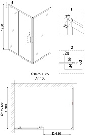 Niagara Душевая дверь в нишу Nova NG-62-11A – фотография-4