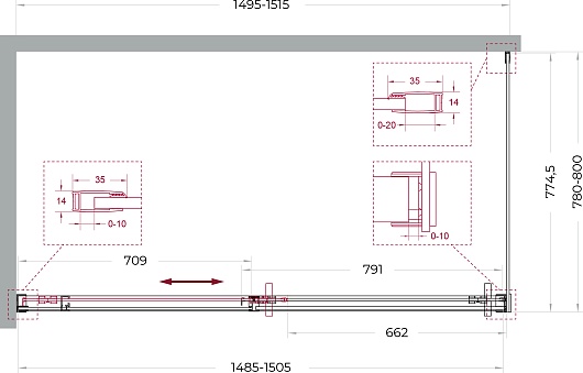BelBagno Душевой уголок Soft Close-1 SOFT_CLOSE-1-AH-1-150/80-C-Cr 150x80 профиль хром стекло прозрачное – картинка-11