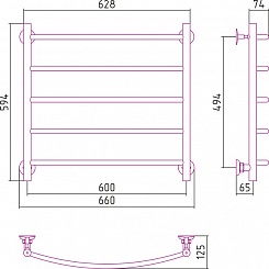 Стилье Полотенцесушитель Версия-Н2 600х600 – фотография-2