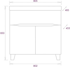Onika Тумба под раковину Стрим 80.12 (Como) белая – фотография-5