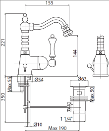 Cezares Смеситель MARGOT-BSM2-02-Bi для биде – фотография-2