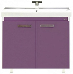 Misty Тумба с раковиной Джулия QVATRO 90 прямая сиреневая – фотография-1