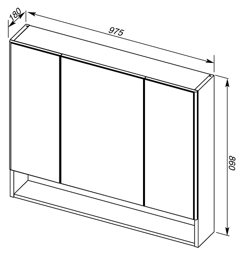 Aquanet Зеркальный шкаф "Виго 100" сине-серый – фотография-2