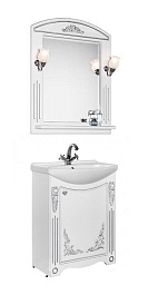 Водолей Мебель для ванной "Кармен 65" R белая/серебро – фотография-1