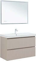 Aquanet Мебель для ванной Джейн (Flat) 100 Flash подвесная бежевая матовая