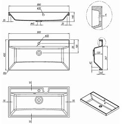 Florentina Раковина Астория 90 антрацит 10.170.00900.302 – фотография-2
