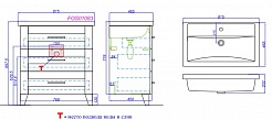 Aqwella Тумба с раковиной Фостер 80 напольная – фотография-2