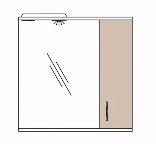 Какса-а Зеркальный шкаф Венге 55 R – фотография-4