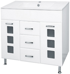 Misty Тумба с раковиной Квадро 75 белая – фотография-1