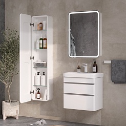 Equil Шкаф пенал Soldi LED 40 подвесной белый софт – фотография-7