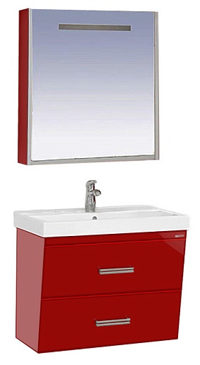 Misty Мебель для ванной Джулия QVATRO 75 конус бордо – фото-1