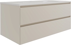 Vincea Тумба под раковину Luka Soft-Touch 100 подвесная бежевая матовая – фотография-5