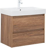 Aquanet Тумба с раковиной Nova Lite 75 подвесная дуб шоколадный