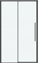 Grossman Душевая дверь в нишу Galaxy 110x195 профиль черный матовый стекло прозрачное – фотография-1