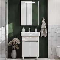 Акватон Мебель для ванной Верди Pro 60 Н белая/ясень фабрик