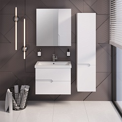 Runo Шкаф пенал Стокгольм 35 R подвесной белый – фотография-3