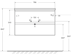 BelBagno Тумба под раковину Albano 80 подвесная Rovere Rustico – фотография-3