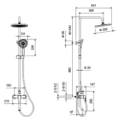 Aquatek Душевая система Лугано AQ2740BGM оружейная сталь – фотография-4