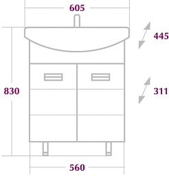 Onika Тумба с раковиной "Балтика 65.10" венге – фотография-2