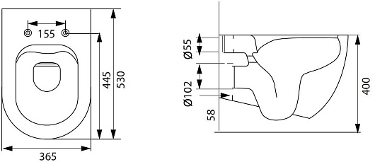 Allen Brau Унитаз подвесной Reality 4.32006.20 белый глянец с крышкой 4.32007.20 – фотография-12