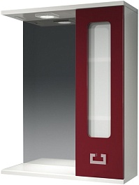 Какса-а Зеркальный шкаф Витраж-Цвет 55 R бордо – фотография-1