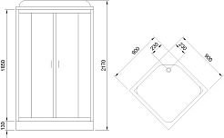 Royal Bath Душевая кабина HP RB 90HP6-WC-BL 90x90 стекло матовое профиль черный матовый – фотография-4