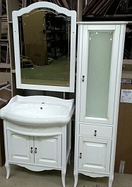 Opadiris Мебель для ванной Лоренцо 80 белая с патиной – фотография-5