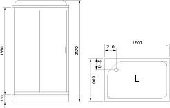 Royal Bath Душевая кабина HP RB 8120HP1-T-BL-L 120x80 L стекло прозрачное профиль черный матовый – фотография-4