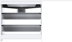 Vivon Тумба под раковину под стиральную машину Donna 150 3 ящика напольная белый глянец – фотография-8