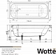 Wotte Ванна чугунная Start 170х70 c отверстиями для ручек – фотография-12