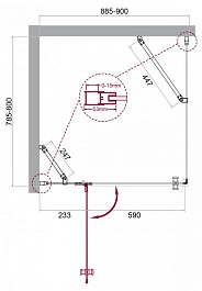 BelBagno Душевой уголок Kraft 90/80 KRAFT-AH-12-90/80-C-Cr-L стекло прозрачное – фотография-6